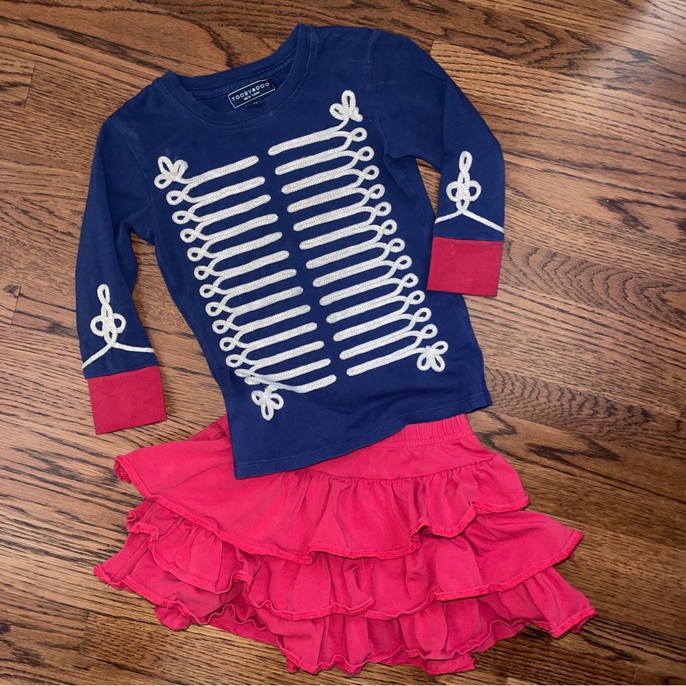 toobydoo new york 2 pc skirt top set soldier